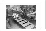 Cargo Ship in Canal by Anonymous