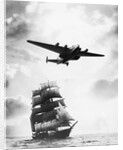 Airplane Flying over Ship by Anonymous