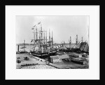 Ships Docked at Pier by Anonymous