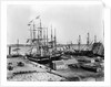 Ships Docked at Pier by Anonymous
