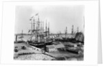 Ships Docked at Pier by Anonymous