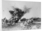 Soldiers Narrowly Escaping Explosion on Horses by Anonymous