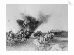Soldiers Narrowly Escaping Explosion on Horses by Anonymous
