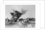 Soldiers Narrowly Escaping Explosion on Horses by Anonymous