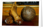 1900s Soccer Ball and Boots by Anonymous