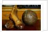 1900s Soccer Ball and Boots by Anonymous