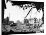 American Tank Amid Rubble in Street of German City by Anonymous