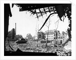 American Tank Amid Rubble in Street of German City by Anonymous