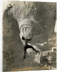 Man Hangs Onto Eye at Mount Rushmore by Anonymous