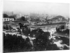 Rooftops and Tree Lines in Japanese City View by Anonymous