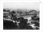 Rooftops and Tree Lines in Japanese City View by Anonymous