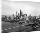 View of Brooklyn Bridge With New York City Skyline in Background by Anonymous