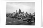 View of Brooklyn Bridge With New York City Skyline in Background by Anonymous