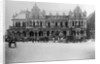 Exterior of Large Bank with Carriages in Front by Anonymous