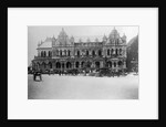 Exterior of Large Bank with Carriages in Front by Anonymous