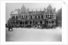 Exterior of Large Bank with Carriages in Front by Anonymous