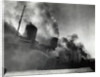 SS Normandie Burning in New York Harbor by Anonymous