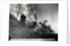 SS Normandie Burning in New York Harbor by Anonymous
