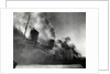 SS Normandie Burning in New York Harbor by Anonymous