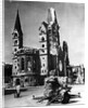 View of Street with Damaged Church and a Weapon of War by Anonymous