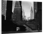 Trolley Car Beneath a Bridge by Anonymous