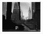 Trolley Car Beneath a Bridge by Anonymous
