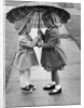 Girls Sharing an Umbrella by Anonymous
