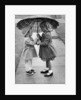 Girls Sharing an Umbrella by Anonymous