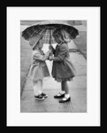 Girls Sharing an Umbrella by Anonymous