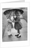 Girls Sharing an Umbrella by Anonymous