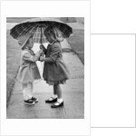 Girls Sharing an Umbrella by Anonymous