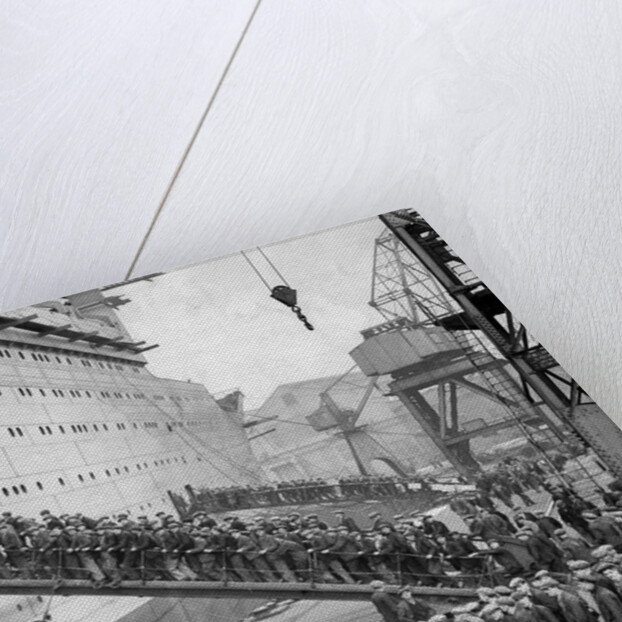 Workers board the Queen Mary by Associated Newspapers