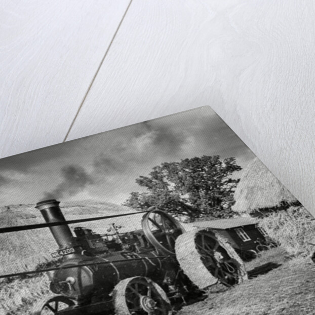 Traction engine driving  a threshing machine by Associated Newspapers