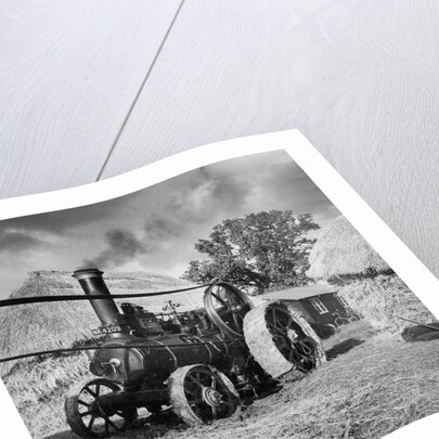 Traction engine driving  a threshing machine by Associated Newspapers
