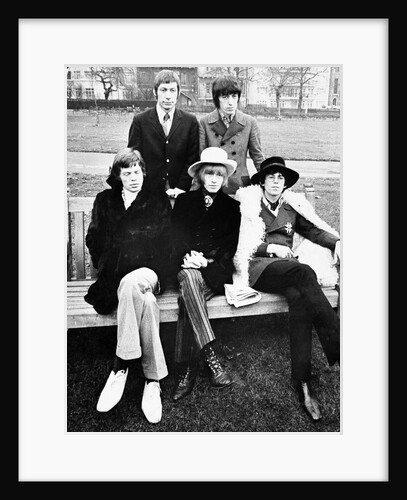 Rolling Stones on a bench by Associated Newspapers