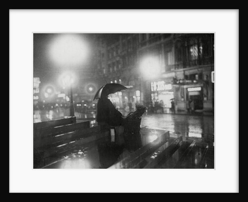 Flower Seller in the rain by Associated Newspapers