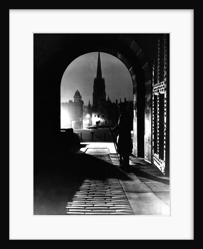 Edinburgh Castle sentry by moonlight by Associated Newspapers