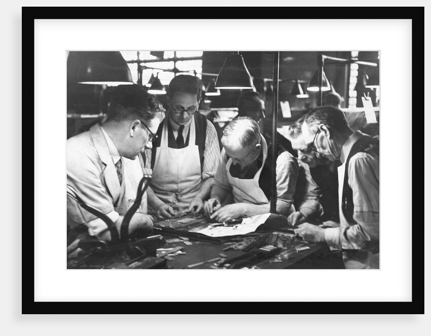 Newspaper composing room 1940s by Associated Newspapers