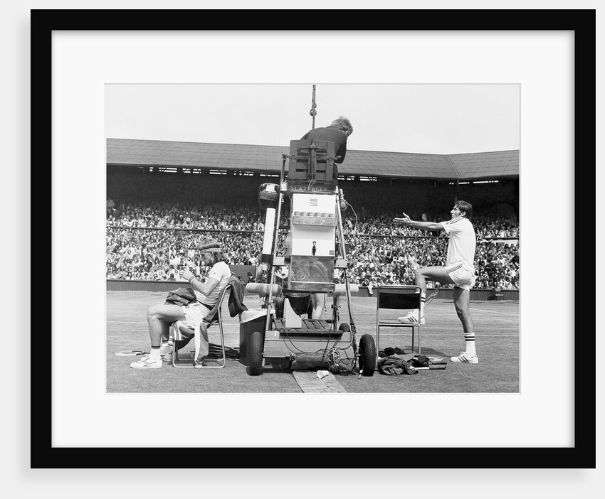 Ilie Nastase argues with the umpire by Associated Newspapers