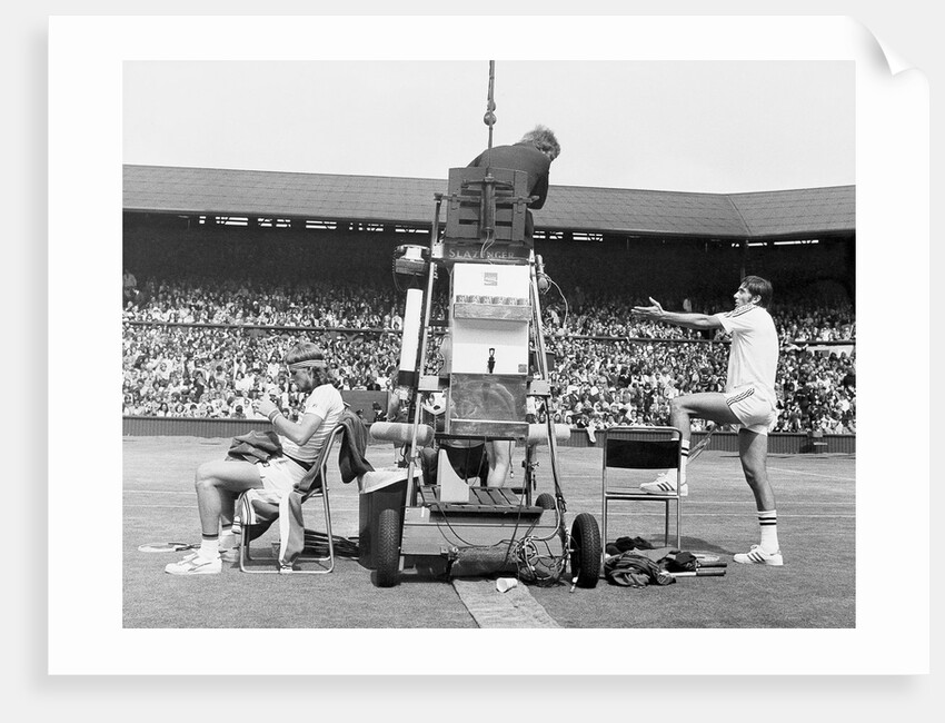 Ilie Nastase argues with the umpire by Associated Newspapers