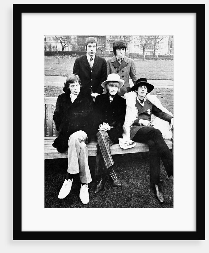 Rolling Stones on a bench by Associated Newspapers
