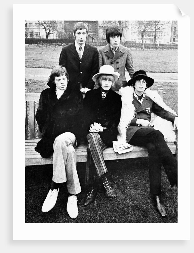 Rolling Stones on a bench by Associated Newspapers