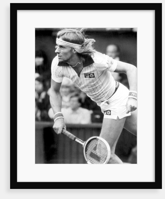 Bjorn Borg in action at Wimbledon by Associated Newspapers