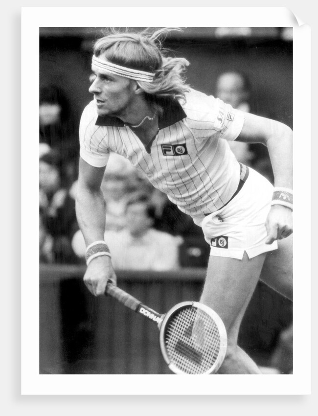 Bjorn Borg in action at Wimbledon by Associated Newspapers