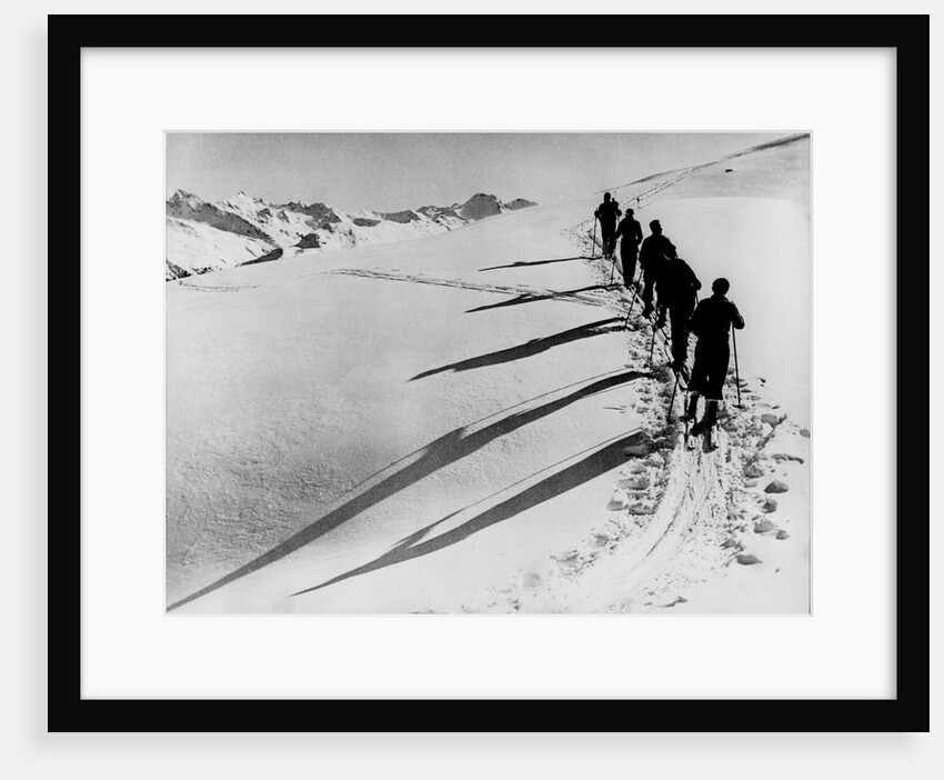 Skiers on the Streta Pass at Davos by Associated Newspapers