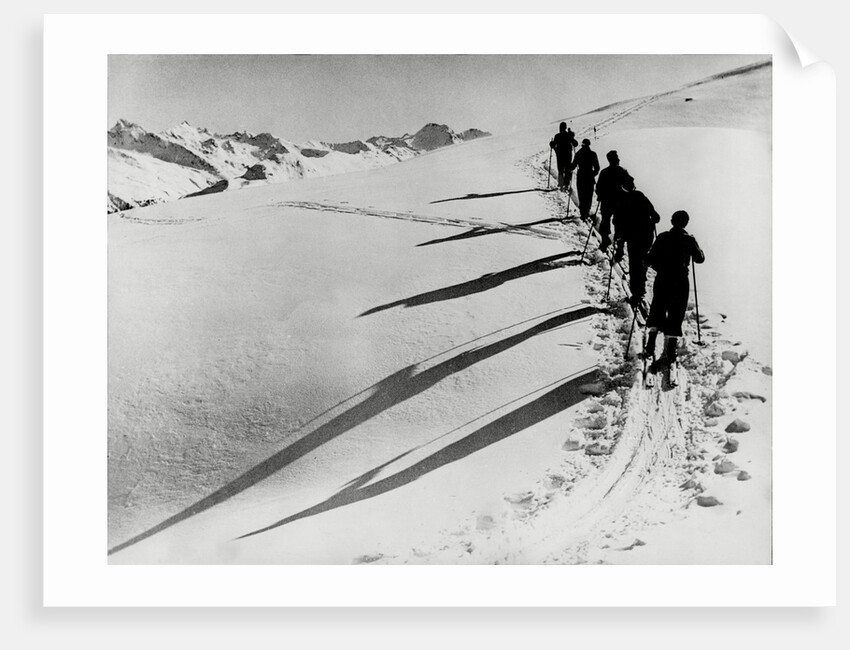 Skiers on the Streta Pass at Davos by Associated Newspapers