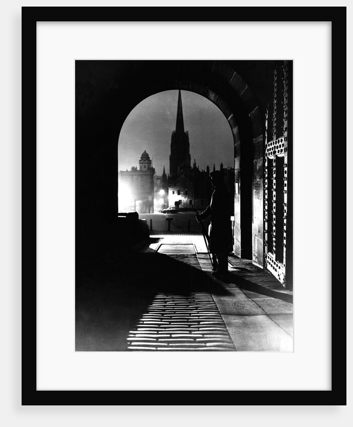 Edinburgh Castle sentry by moonlight by Associated Newspapers