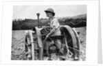 A Land Girl ploughing a field by Associated Newspapers