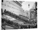 Workers board the Queen Mary by Associated Newspapers