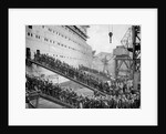 Workers board the Queen Mary by Associated Newspapers